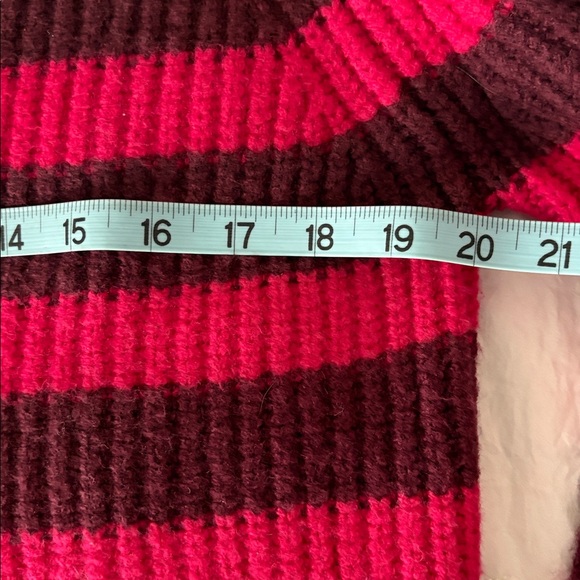 Maeve Pink and Burgundy Striped Turtleneck Sweater - Picture 14 of 15